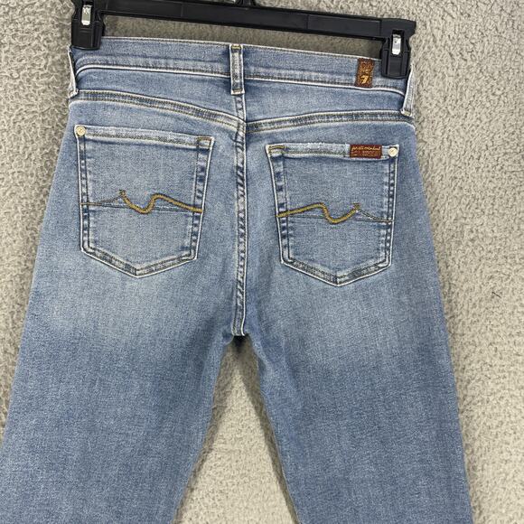 7 For All Mankind Jeans Womens 27 Ankle Distressed Frayed Hem Pants Ripped - Picture 10 of 14